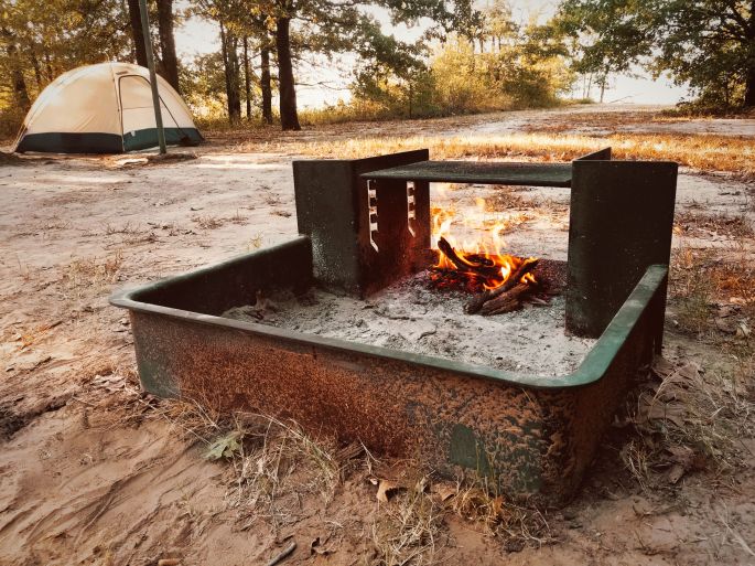 Camping at Cooper Lake State Park, TX